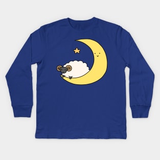 Crescent Moon Ram Kids Long Sleeve T-Shirt